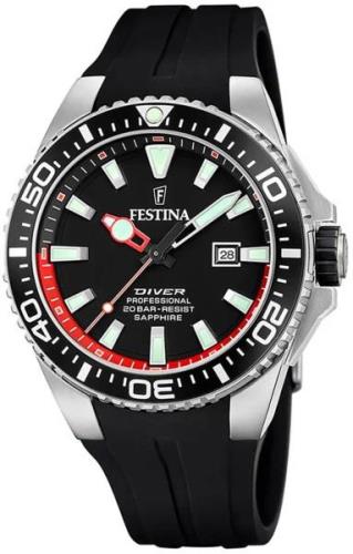 Festina Herrklocka F20664-3 The Original Diver Svart/Gummi Ø45.7 mm