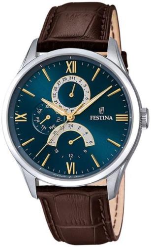 Festina Herrklocka F16823-A Timeless Blå/Läder Ø43.5 mm