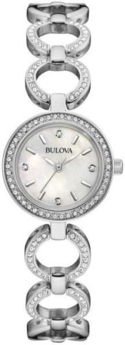 Bulova Damklocka 96X137 Crystal Vit/Stål Ø30 mm