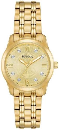 Bulova Damklocka 97P119 Diamond Gulguldstonad/Gulguldtonat stål Ø30