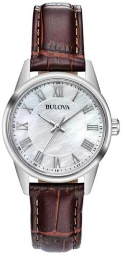 Bulova Damklocka 96L271 Classic Vit/Läder Ø32 mm