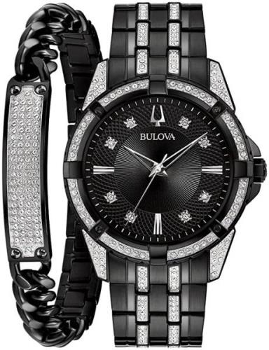 Bulova Herrklocka 98K109 Crystal Svart/Stål Ø42 mm