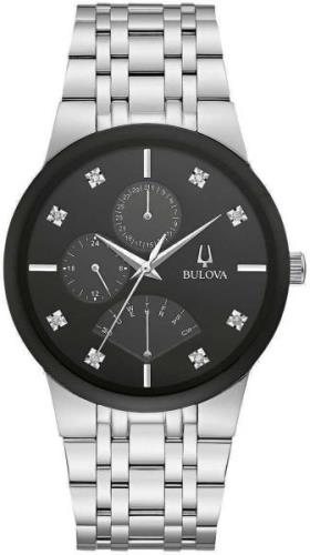 Bulova Herrklocka 96D148 Diamond Svart/Stål Ø40 mm