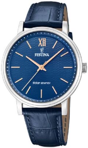 Festina Herrklocka F20660-4 Petite Blå/Läder Ø41 mm