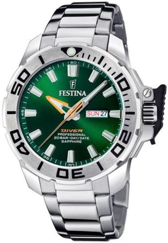 Festina Herrklocka F20665-2 The Original Diver Grön/Stål Ø46.3 mm