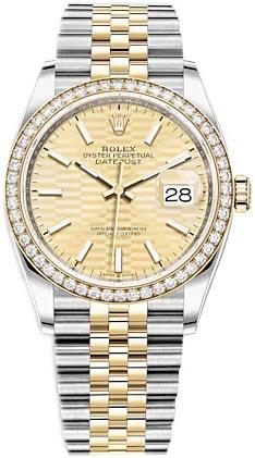 Rolex Damklocka 126283RBR-0025 Datejust 36 Gulguldstonad/18 karat