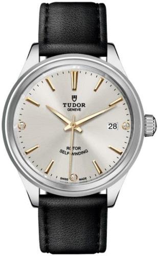 Tudor 12500-0020 Style Silverfärgad/Läder Ø38 mm