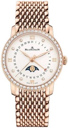 Blancpain Damklocka 6126-2987-MMB Villeret Vit/18 karat roséguld