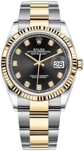 Rolex Damklocka 126233-0022 Datejust 36 Svart/18 karat gult guld Ø36