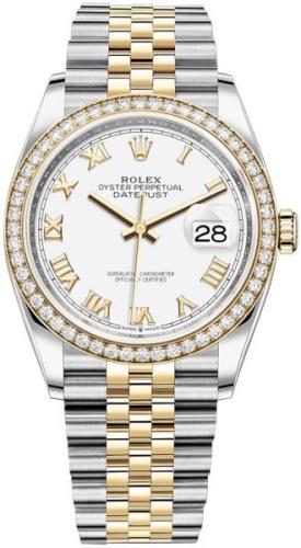 Rolex Damklocka 126283RBR-0015 Datejust 36 Vit/18 karat gult guld