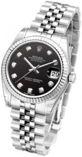 Rolex Damklocka 178274-0014 Datejust Lady 31 mm Svart/Stål Ø31 mm