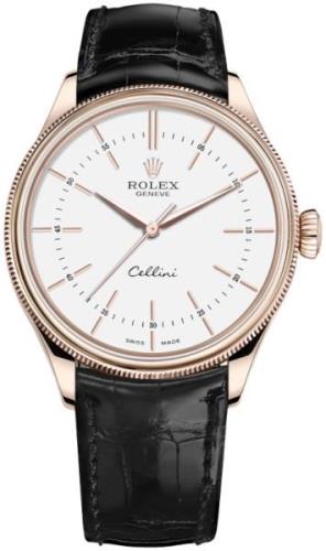Rolex Herrklocka 50505-0021 Cellini Time Vit/Läder Ø39 mm