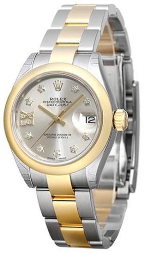 Rolex Damklocka 279163-0004 Lady-Datejust 28 Silverfärgad/18 karat