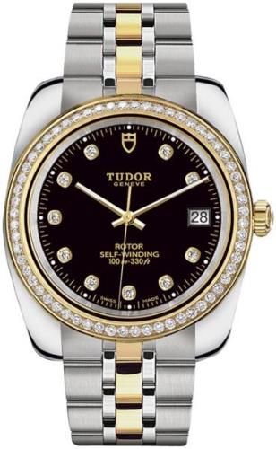 Tudor 21023-0008 Classic Date Svart/Gulguldtonat stål Ø38 mm