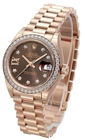 Rolex Damklocka 279135RBR-0001 Lady-Datejust 28 Brun/18 karat