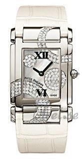 Patek Philippe Damklocka 4914G/001 Twenty~4 Diamantinfattad/Läder