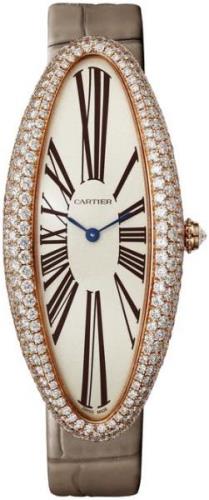 Cartier Damklocka WJBA0006 Baignoire Silverfärgad/Läder