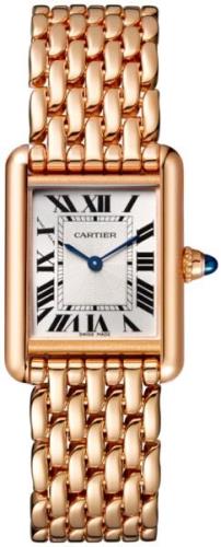 Cartier Damklocka WGTA0023 Tank Louis Silverfärgad/18 karat roséguld