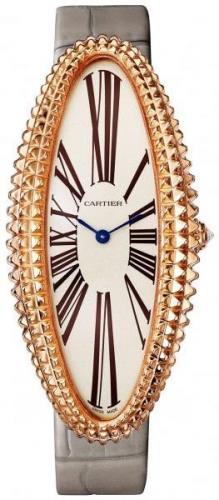 Cartier Damklocka WGBA0010 Baignoire Silverfärgad/Läder