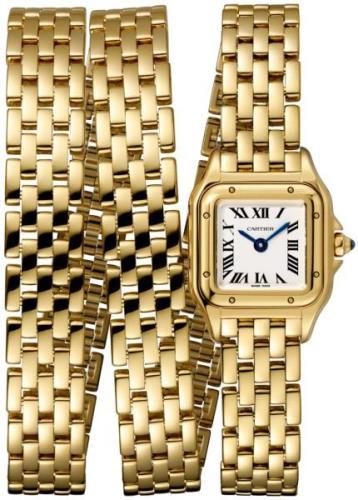 Cartier Damklocka WGPN0012 Panthere De Vit/18 karat gult guld