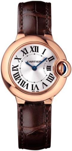 Cartier Damklocka WGBB0007 Ballon Blue Silverfärgad/Läder Ø28 mm