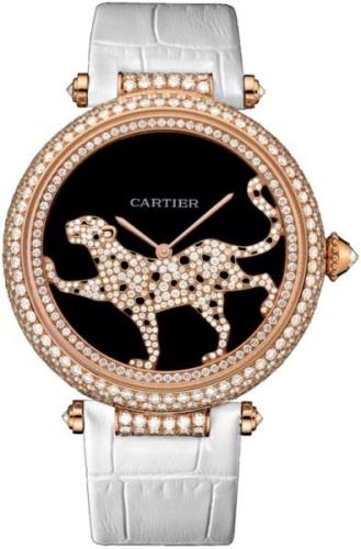 Cartier Herrklocka HPI00684 Promenade De Panthere Svart/Läder Ø42 mm