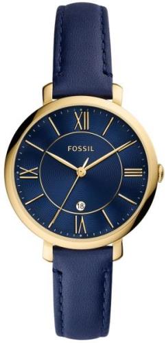 Fossil Damklocka ES5023 Jacqueline Blå/Läder Ø36 mm