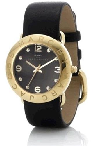 Marc by Marc Jacobs Damklocka MBM1154 Amy Svart/Läder Ø36 mm