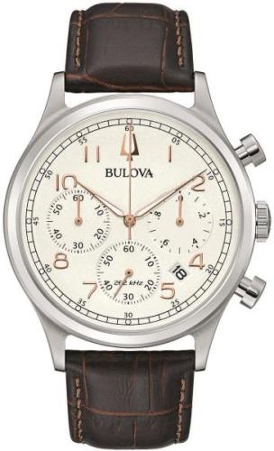 Bulova Herrklocka 96B355 Classic Vit/Läder Ø43 mm