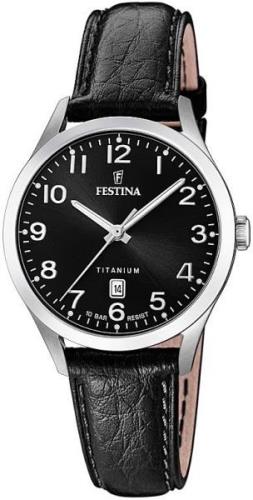 Festina 99999 Damklocka F20469-3 Svart/Läder Ø32 mm