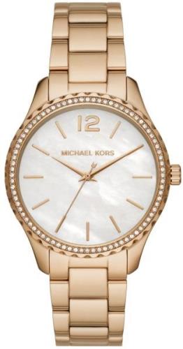 Michael Kors Layton Damklocka MK6870 Vit/Guldtonat stål Ø38 mm