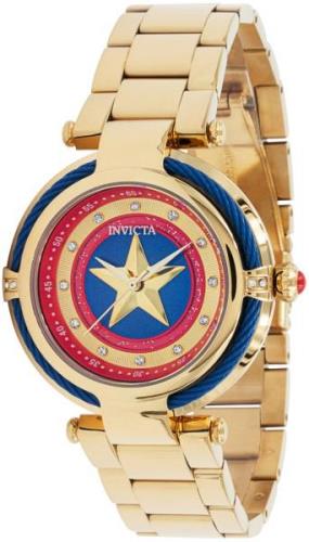 Invicta Marvel Damklocka 36952 Flerfärgad/Gulguldtonat stål Ø40 mm