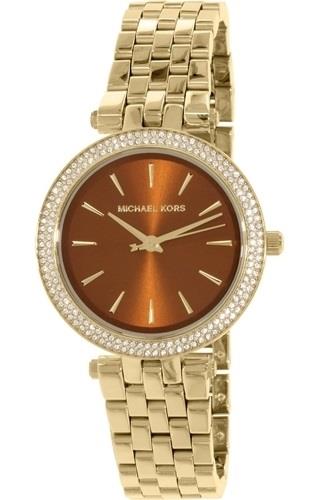 Michael Kors Darci Damklocka MK3408 Brun/Gulguldtonat stål Ø33 mm