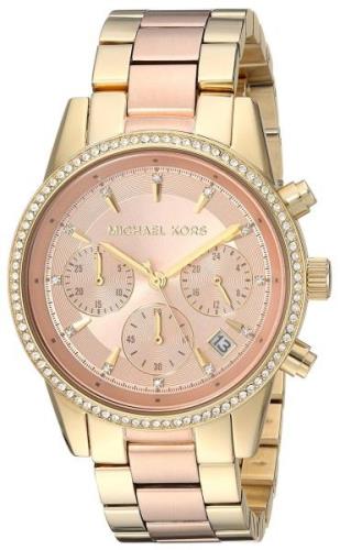 Michael Kors Ritz Damklocka MK6475 Roséguldstonad/Roséguldstonat