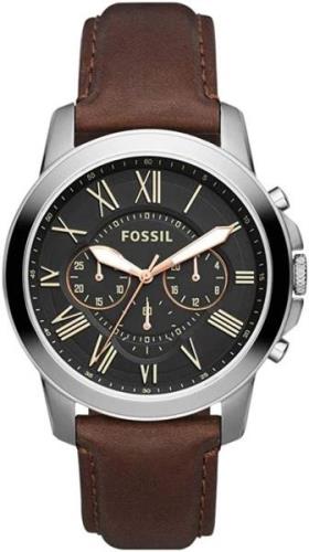 Fossil Grant Herrklocka FS5390SET Svart/Läder Ø44 mm