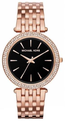 Michael Kors Darci Damklocka MK3402 Svart/Roséguldstonat stål Ø39