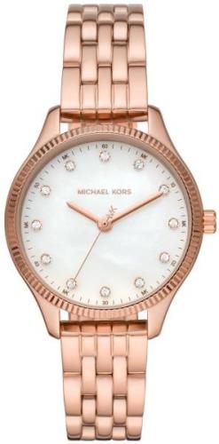 Michael Kors Lexington Damklocka MK1025 Vit/Roséguldstonat stål