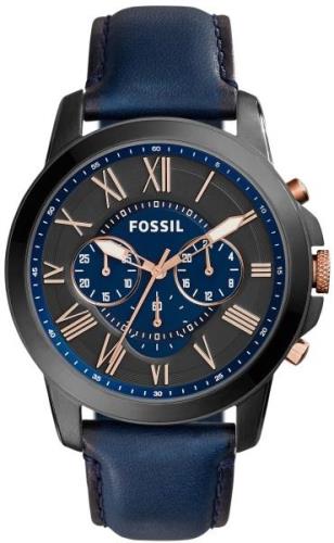 Fossil Grant Herrklocka FS5061IE Blå/Läder Ø44 mm