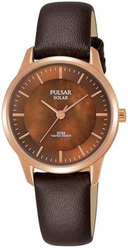 Pulsar Solar Damklocka PY5044X1 Brun/Läder Ø29 mm