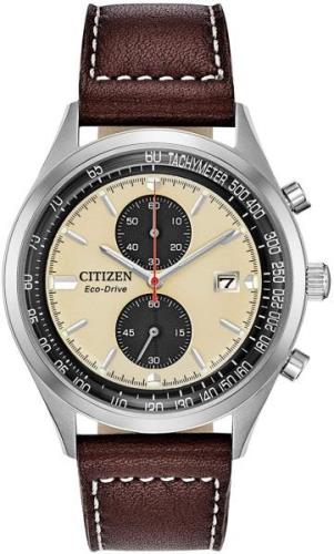 Citizen Chandler Herrklocka CA7020-07A Beige/Läder Ø43 mm