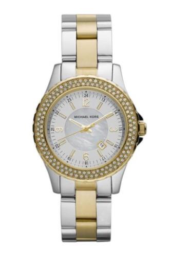 Michael Kors Madison Damklocka MK5584 Vit/Gulguldtonat stål Ø33 mm