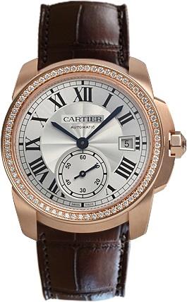Cartier Calibre de Cartier Herrklocka WF100013 Silverfärgad/Läder