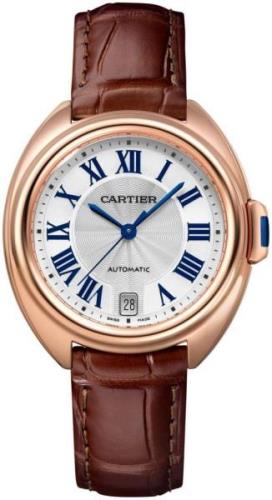 Cartier Cle De Cartier Damklocka WGCL0013 Silverfärgad/Läder Ø35 mm