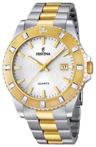 Festina Dress Damklocka F16688-1 Silverfärgad/Gulguldtonat stål