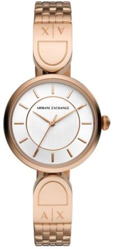 Armani Exchange Brooke Damklocka AX5379 Vit/Roséguldstonat stål