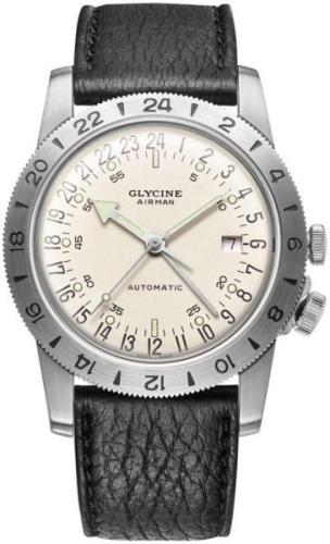 Glycine Airman Herrklocka GL0164 Svart/Läder Ø40 mm