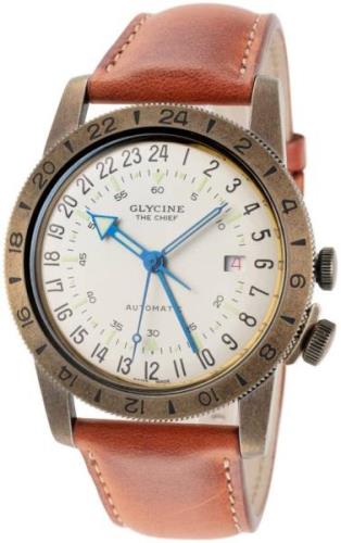 Glycine Airman Herrklocka GL0245 Silverfärgad/Läder Ø40 mm