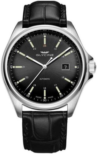 Glycine Combat Herrklocka GL0109 Svart/Läder Ø43 mm