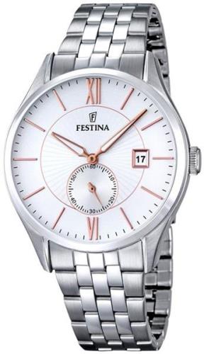 Festina Herrklocka F16871-2 Vit/Stål Ø42 mm