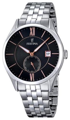 Festina Dress Herrklocka F16871-4 Svart/Stål Ø42 mm